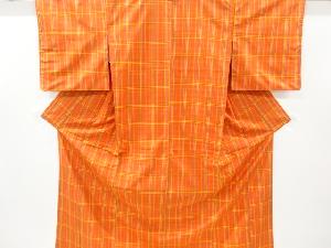 リサイクル　格子織出し米沢紬着物アンサンブル